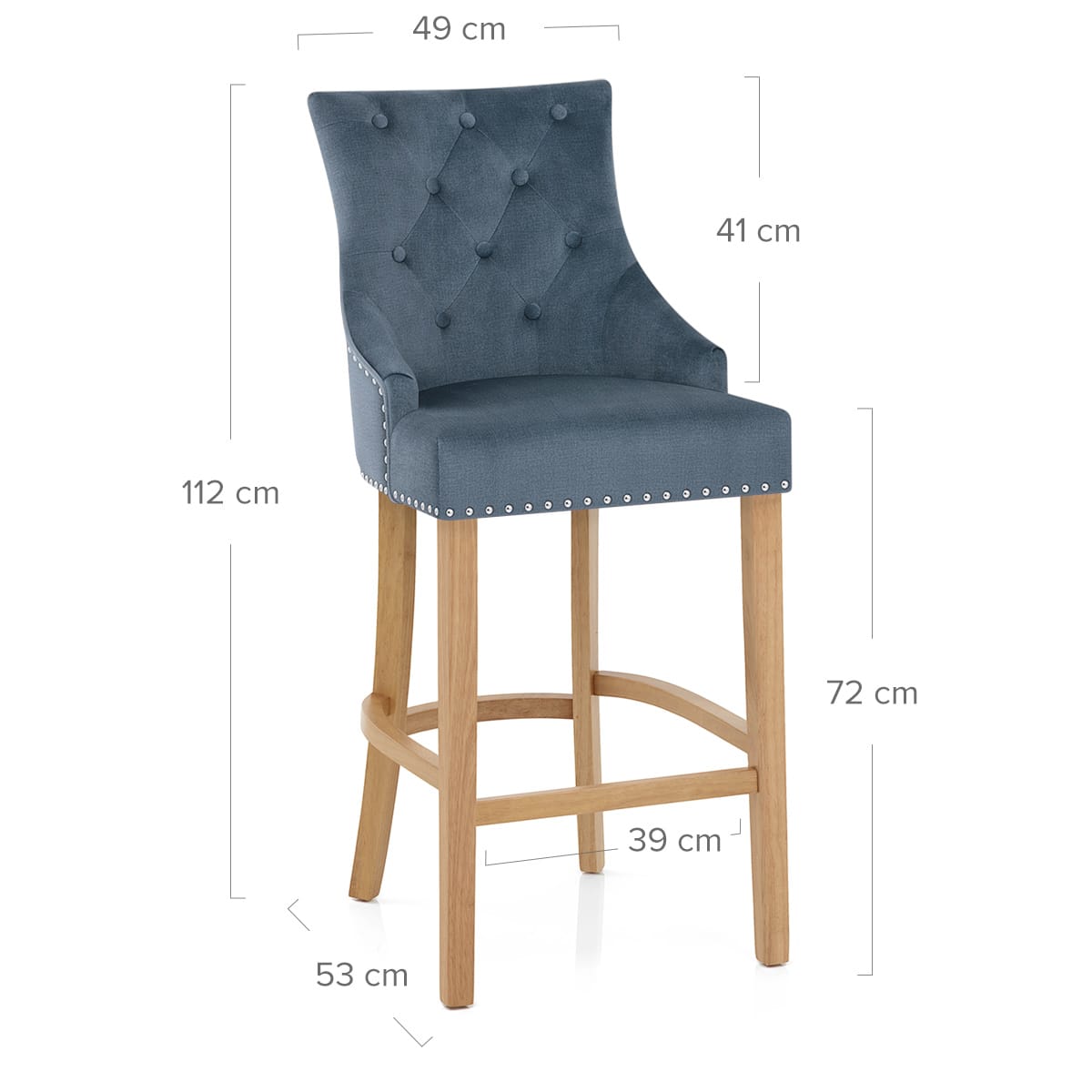 Sgabello Tessuto Quercia - Ascot Blu