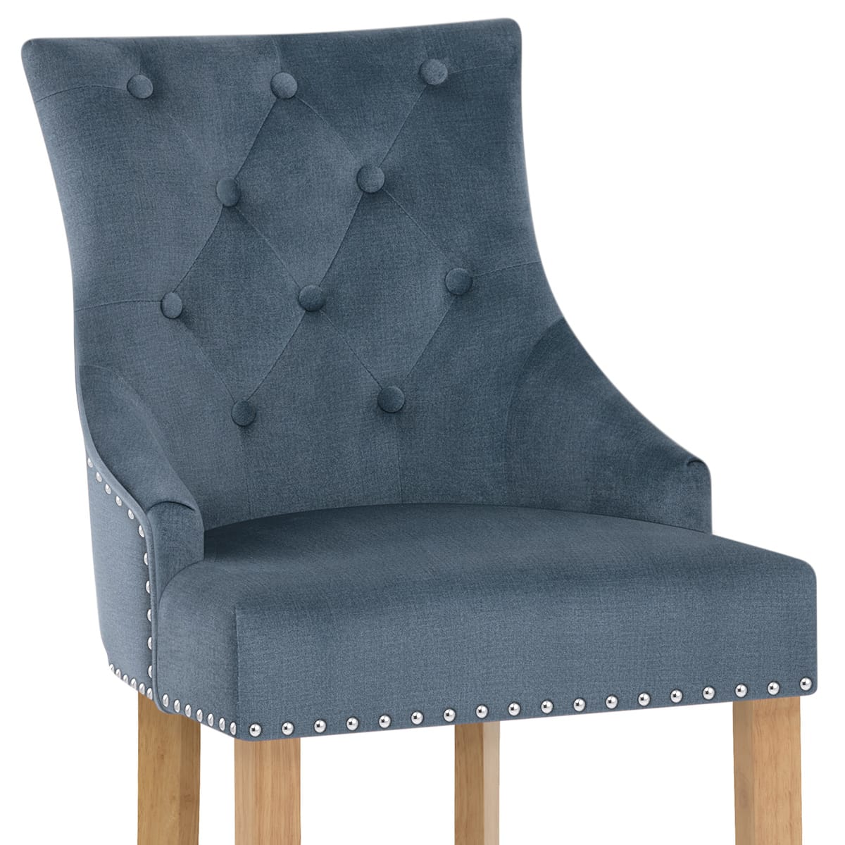 Sgabello Tessuto Quercia - Ascot Blu