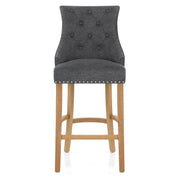 Stoffbarhocker - Ascot - Eiche Dunkelgrau