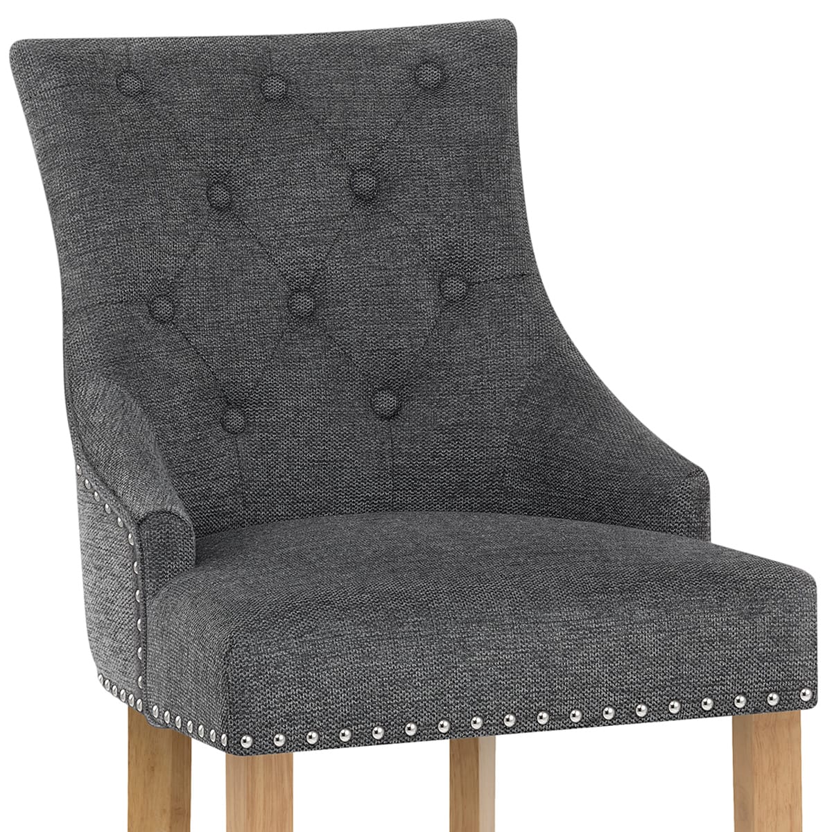 Stoffbarhocker - Ascot - Eiche Dunkelgrau