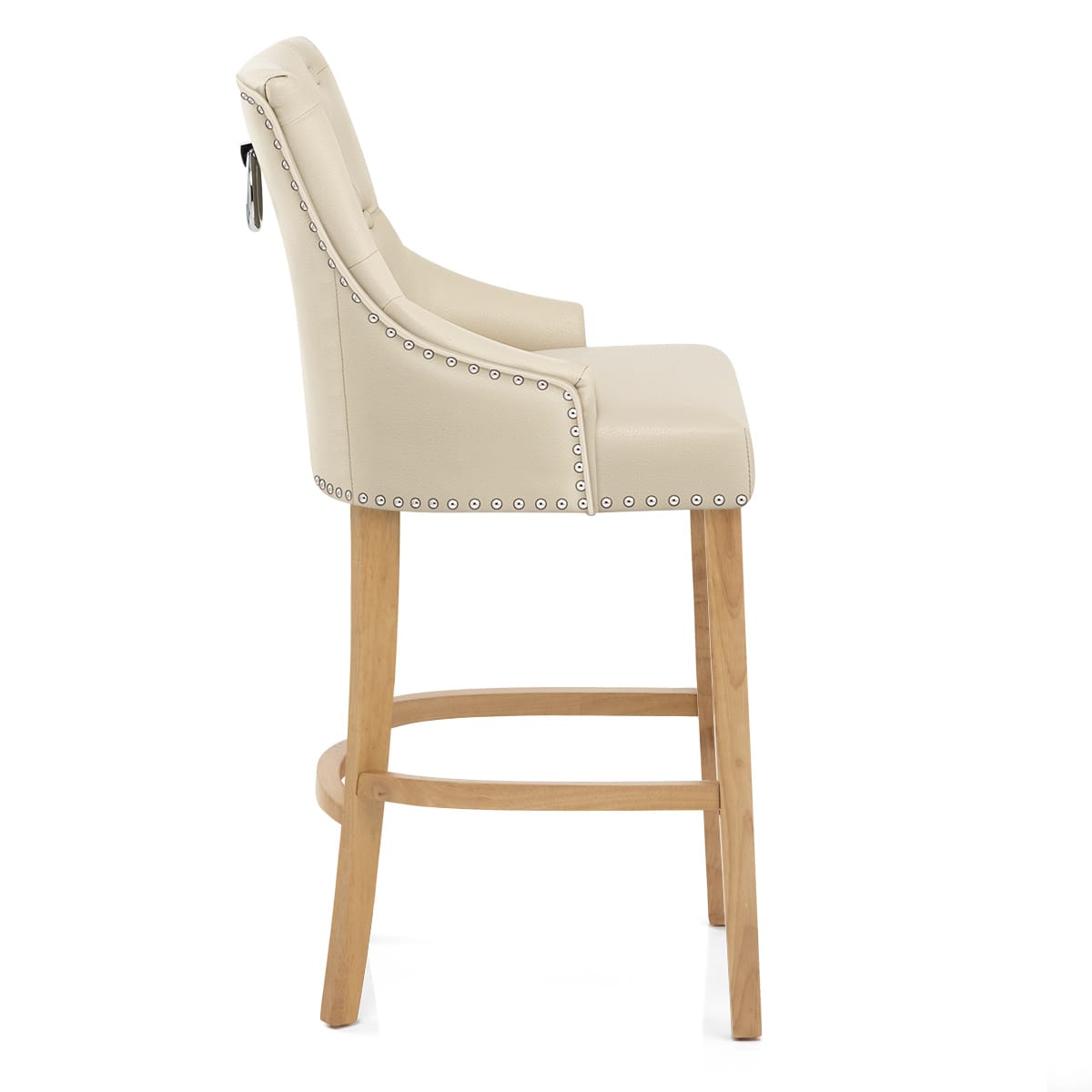 Sgabello Pelle Rigenerata Quercia - Ascot Crema