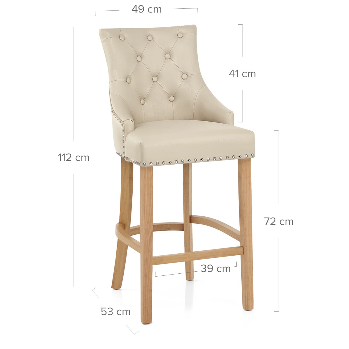 Sgabello Pelle Rigenerata Quercia - Ascot Crema