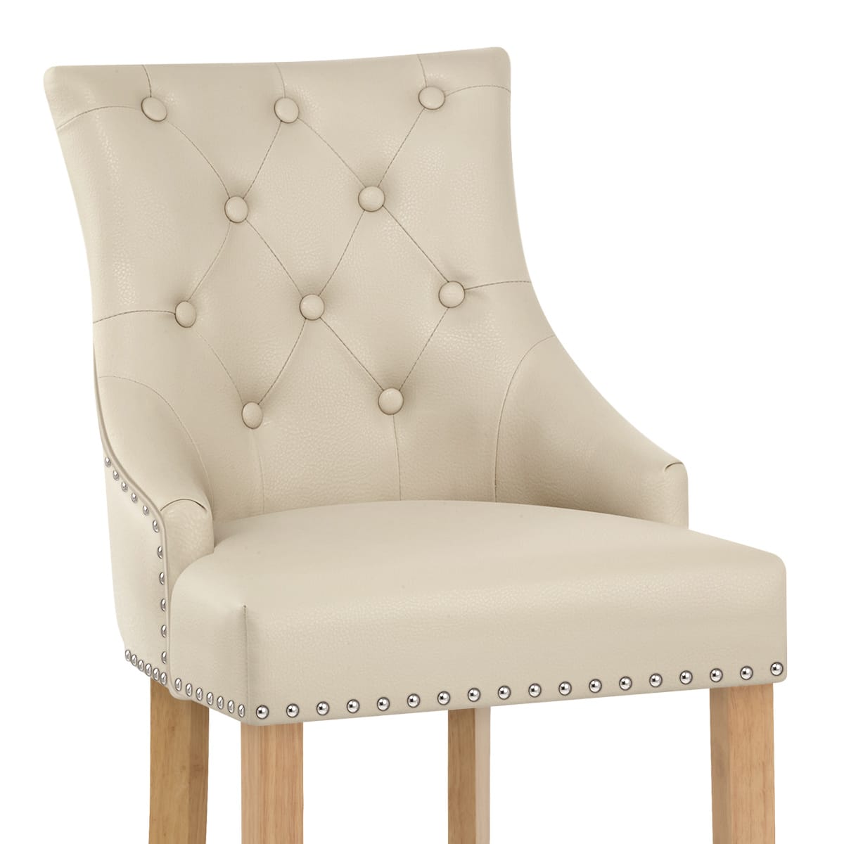 Sgabello Pelle Rigenerata Quercia - Ascot Crema