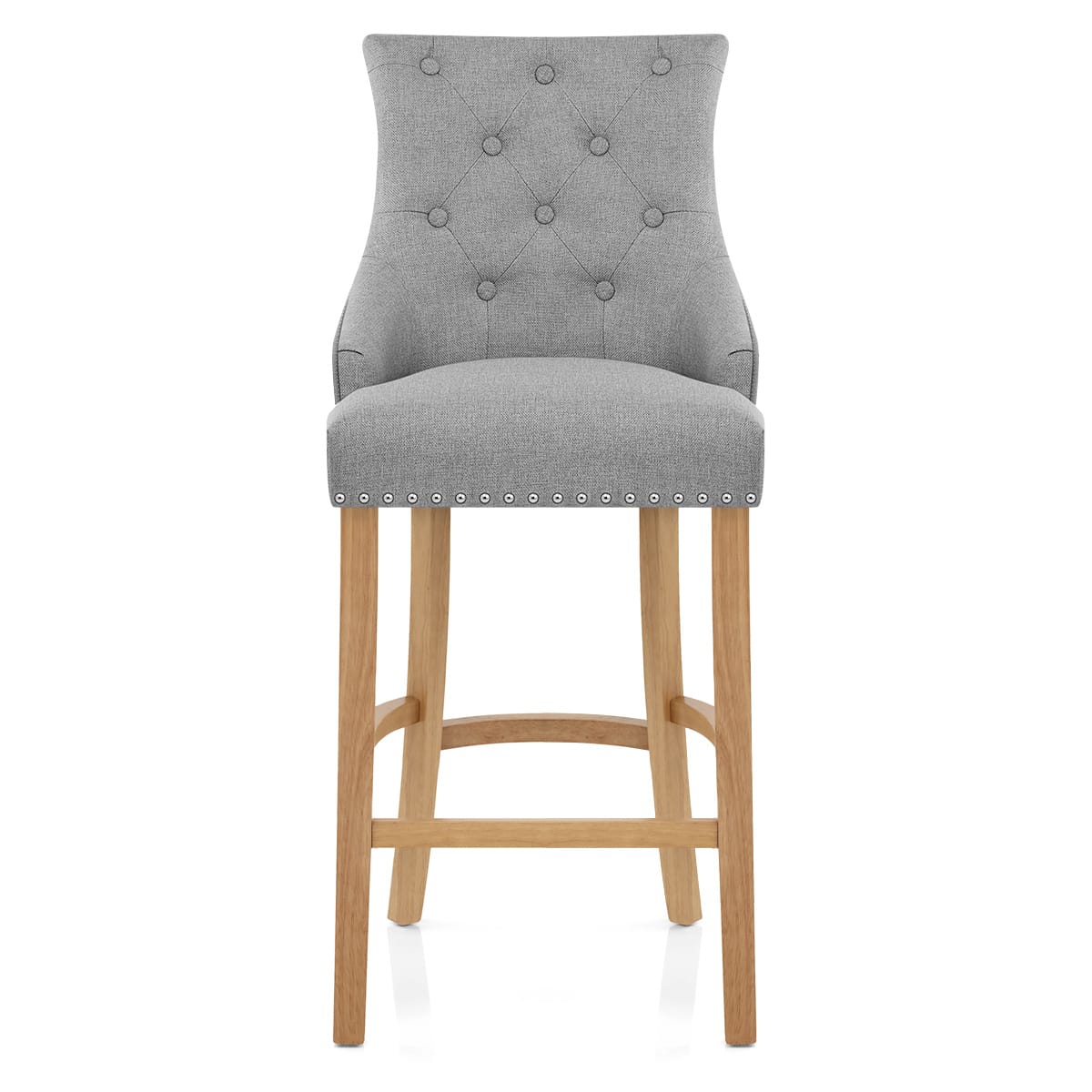 Stoffbarhocker - Ascot - Eiche Grau