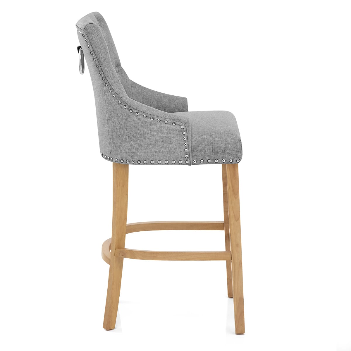 Stoffbarhocker - Ascot - Eiche Grau