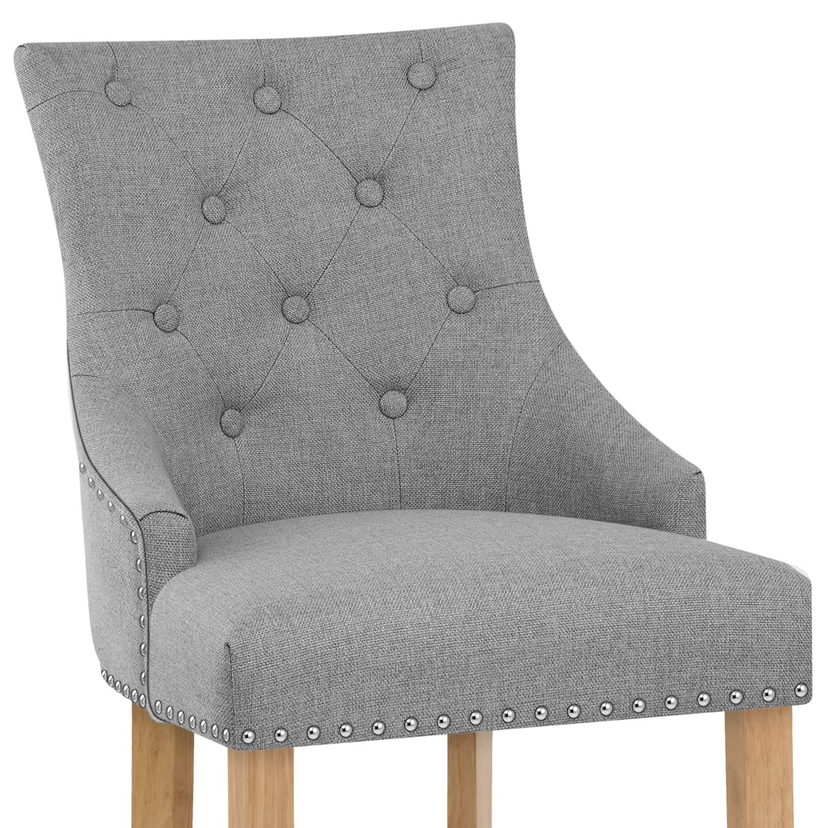 Stoffbarhocker - Ascot - Eiche Grau