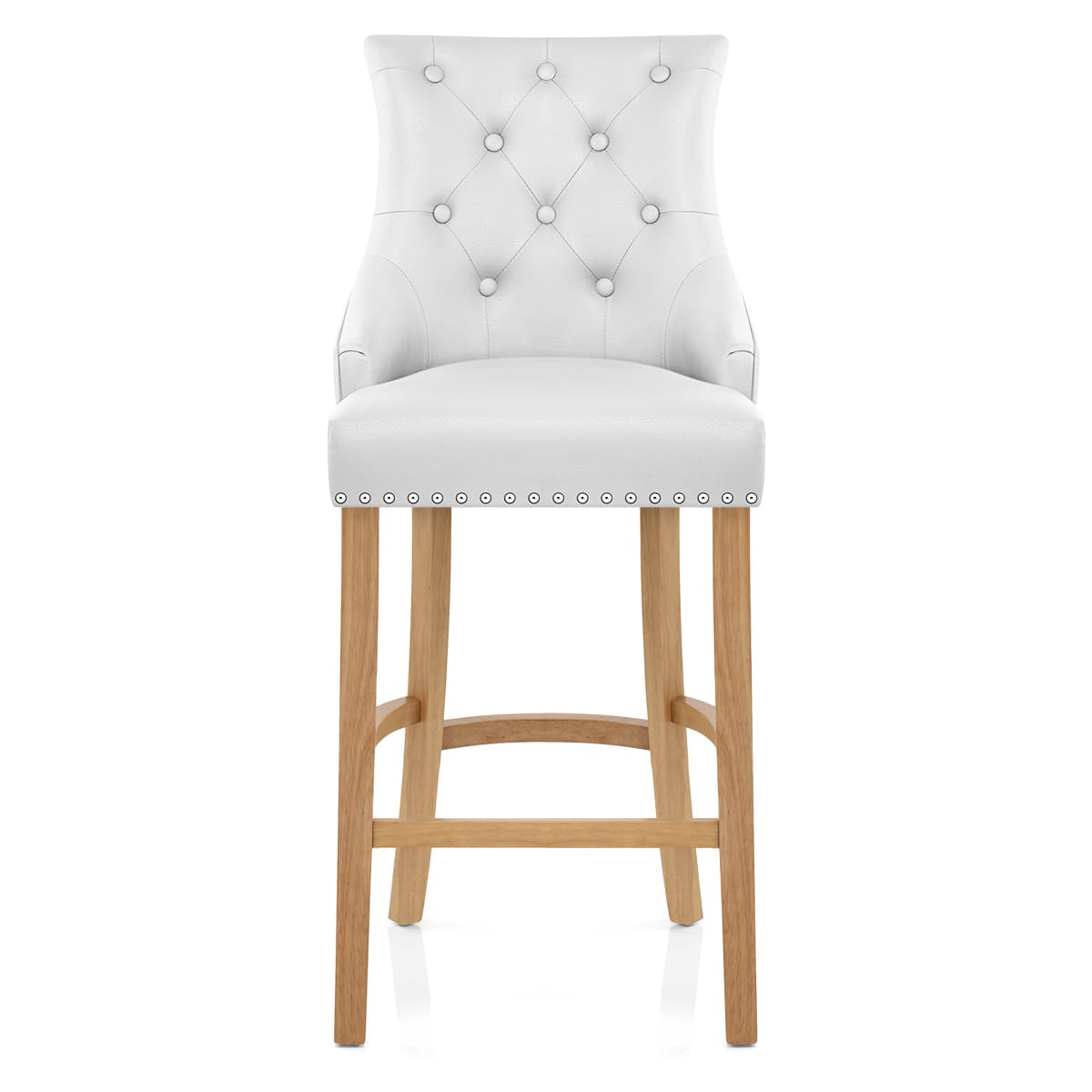 Lederfaserstoff Barhocker - Ascot - Eiche Weiß
