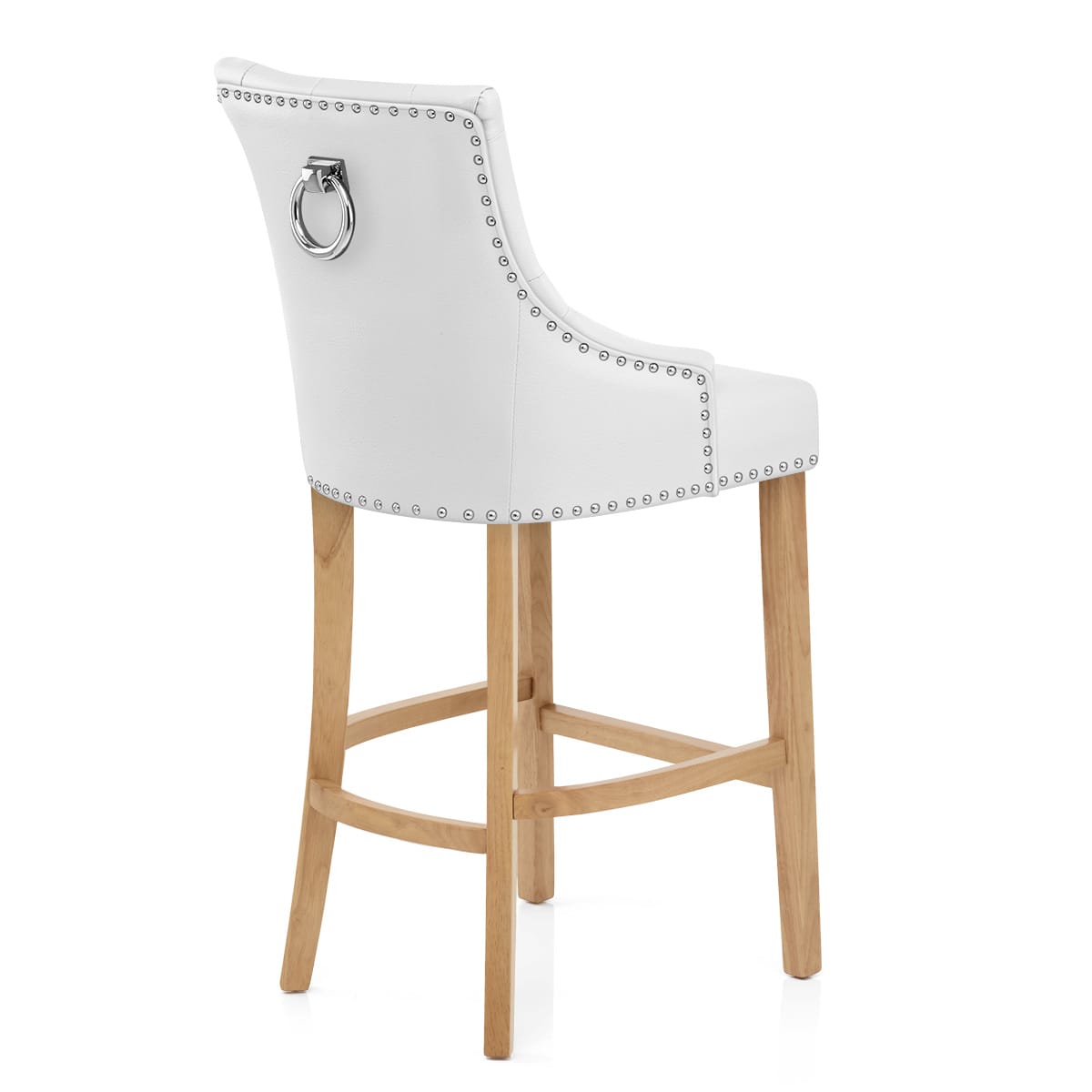 Lederfaserstoff Barhocker - Ascot - Eiche Weiß