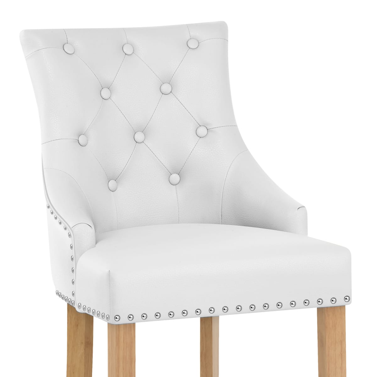 Lederfaserstoff Barhocker - Ascot - Eiche Weiß