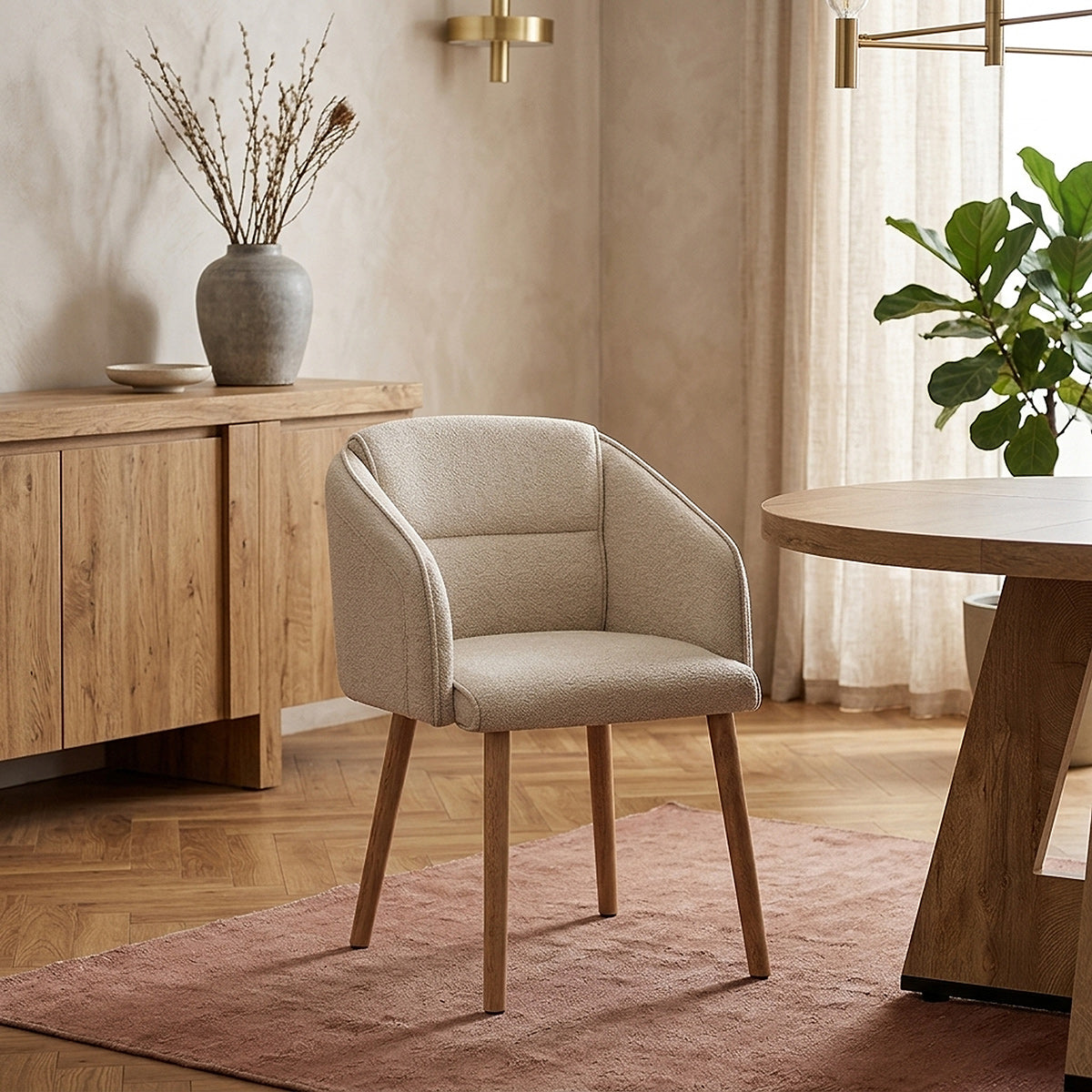 Sedia Tessuto Legno - Asti Crema
