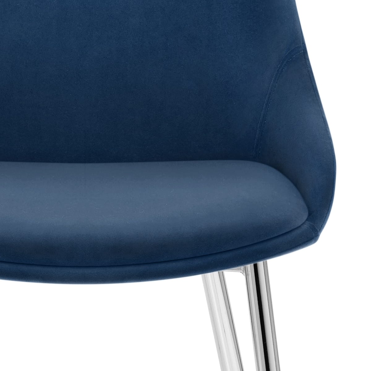 Sedia Velluto Cromato - Aston Blu