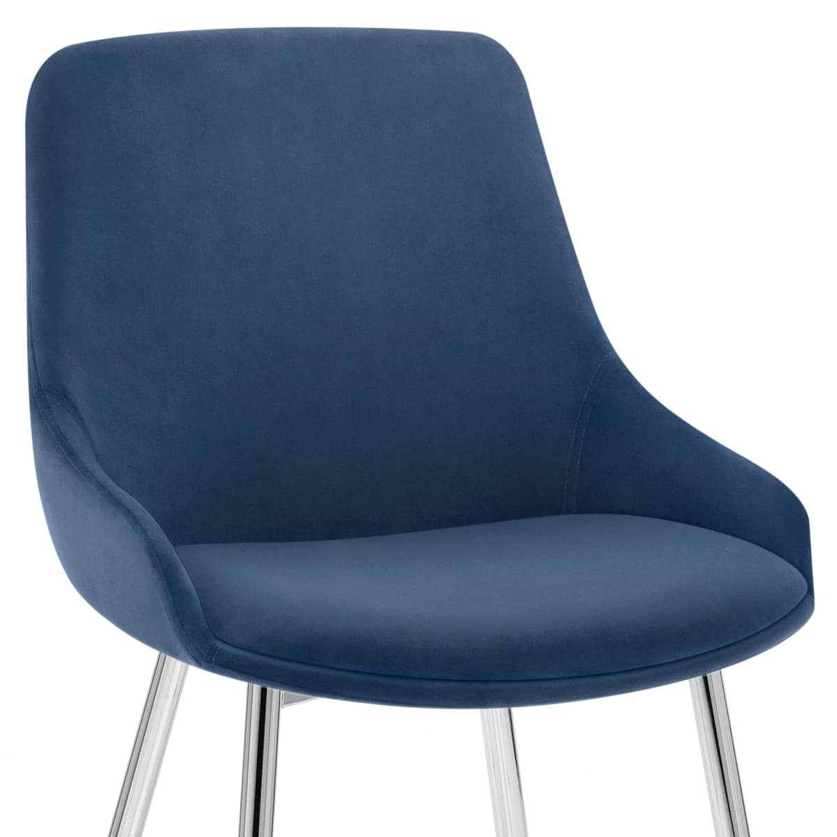 Sedia Velluto Cromato - Aston Blu