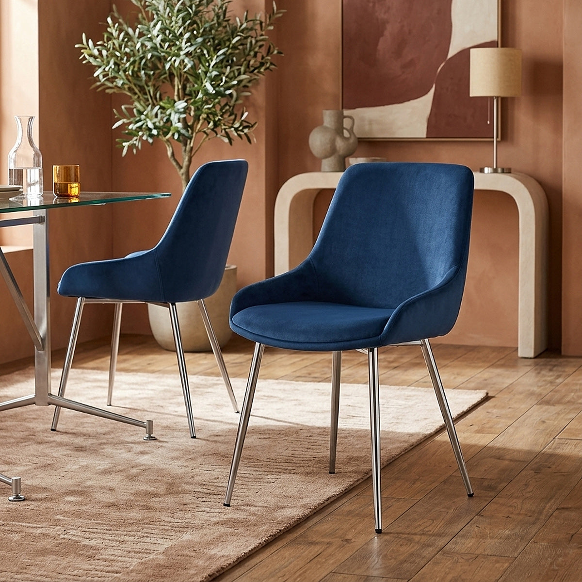 Esszimmerstuhl Samt - Aston Blau