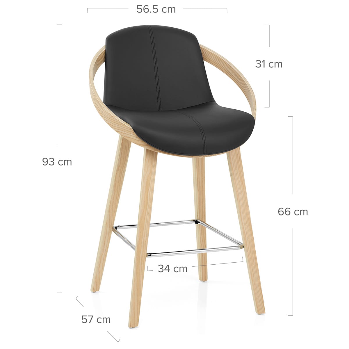 Sgabello Ecopelle - Atom Nero