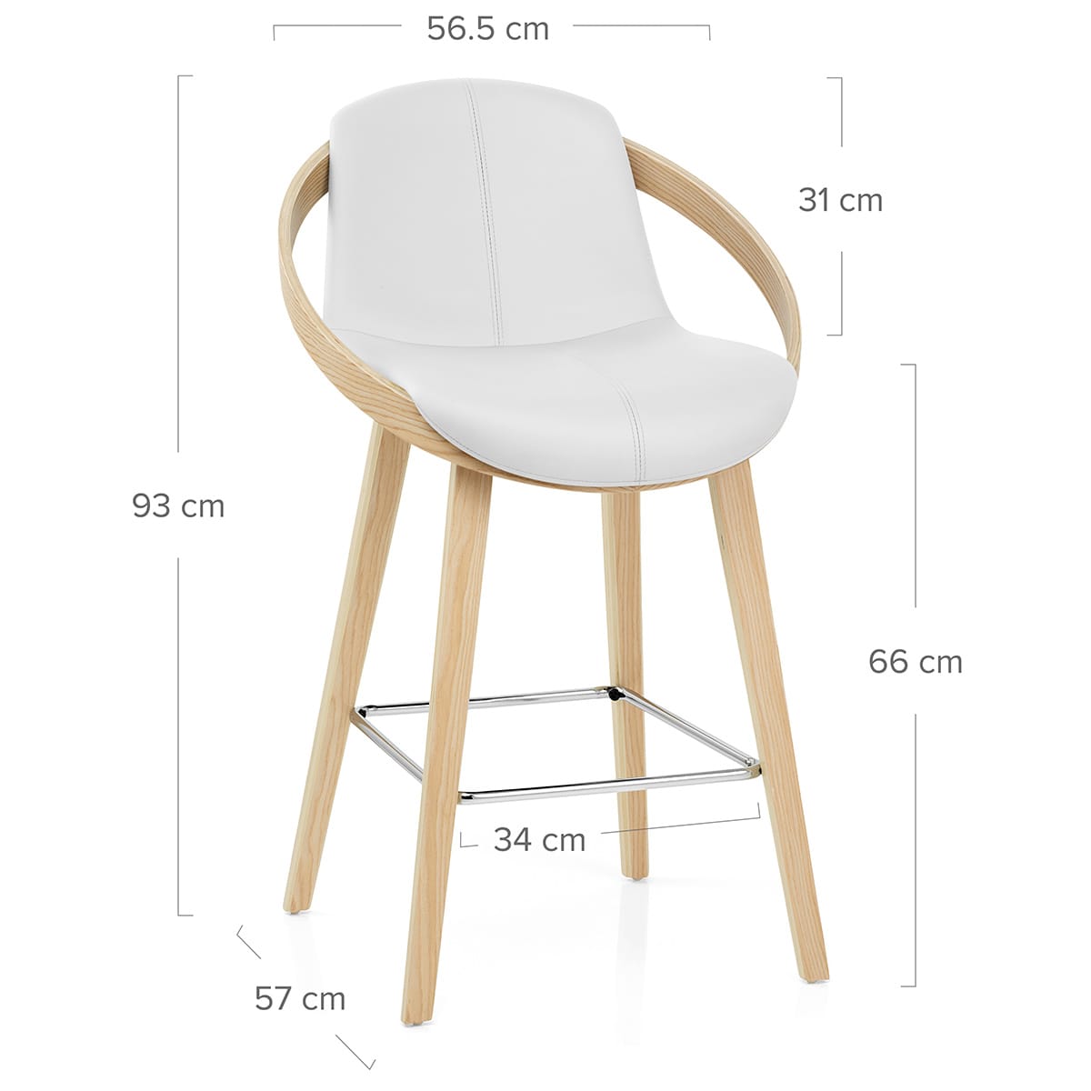 Barhocker Kunstleder - Atom Weiß