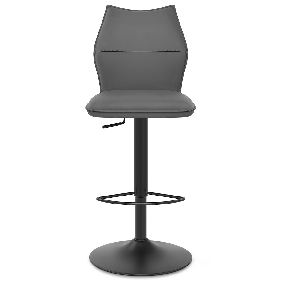 Sgabello Ecopelle Metallo - Ava Grigio