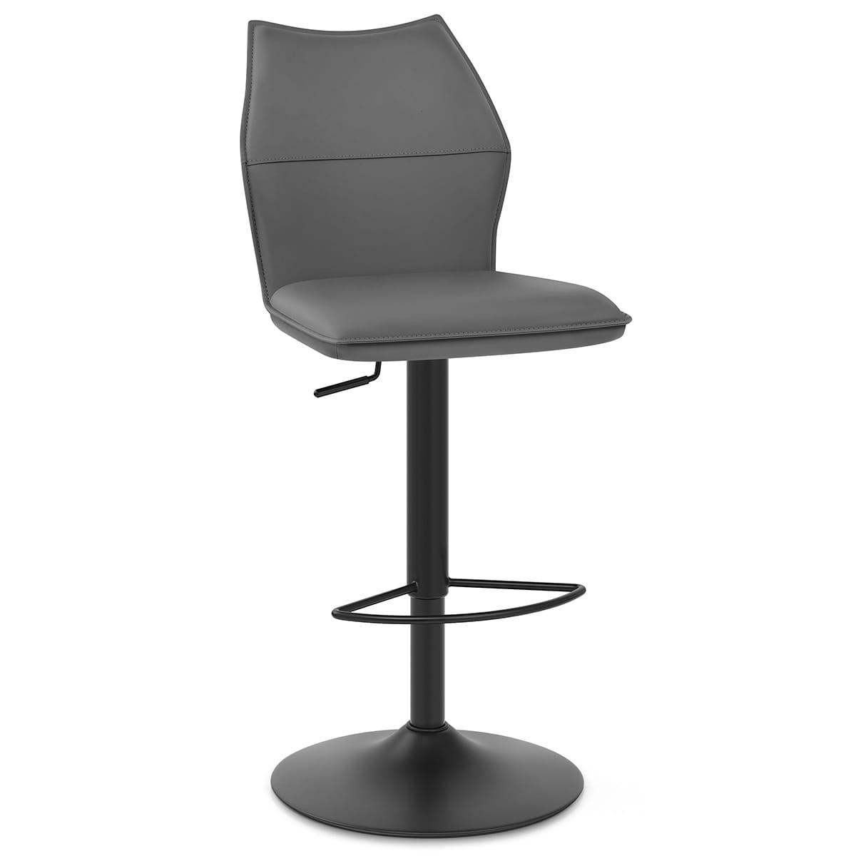 Sgabello Ecopelle Metallo - Ava Grigio