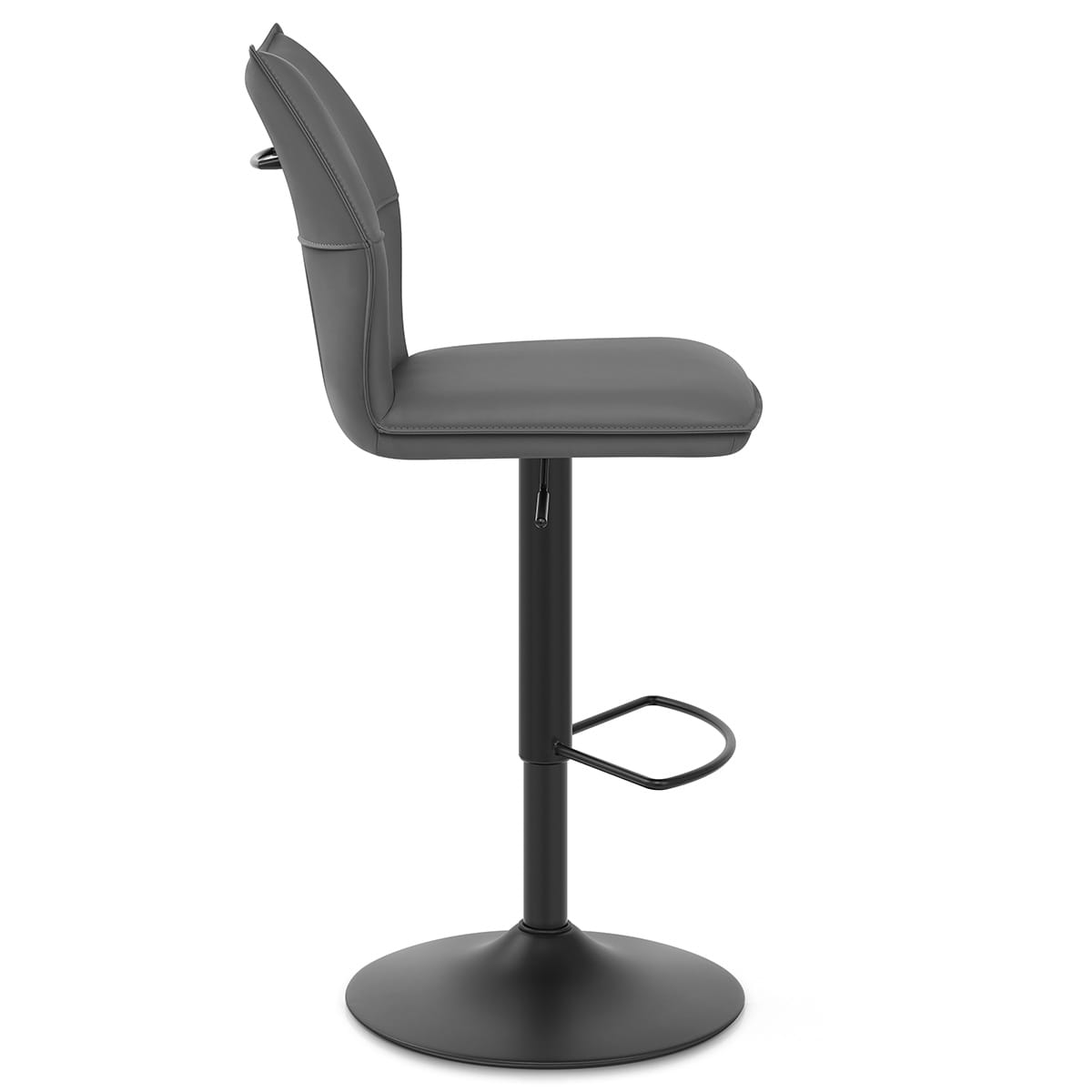 Sgabello Ecopelle Metallo - Ava Grigio