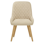 Sedia da Pranzo Ecopelle Legno - Azure Crema