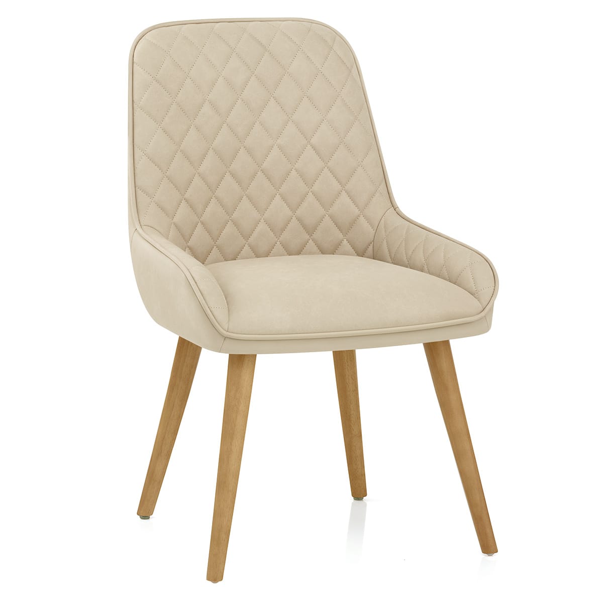 Sedia da Pranzo Ecopelle Legno - Azure Crema