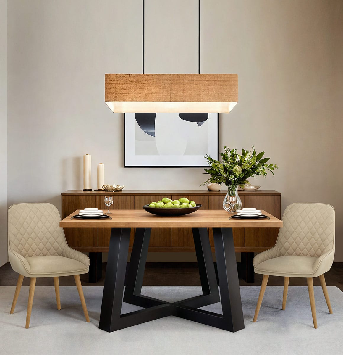 Sedia da Pranzo Ecopelle Legno - Azure Crema