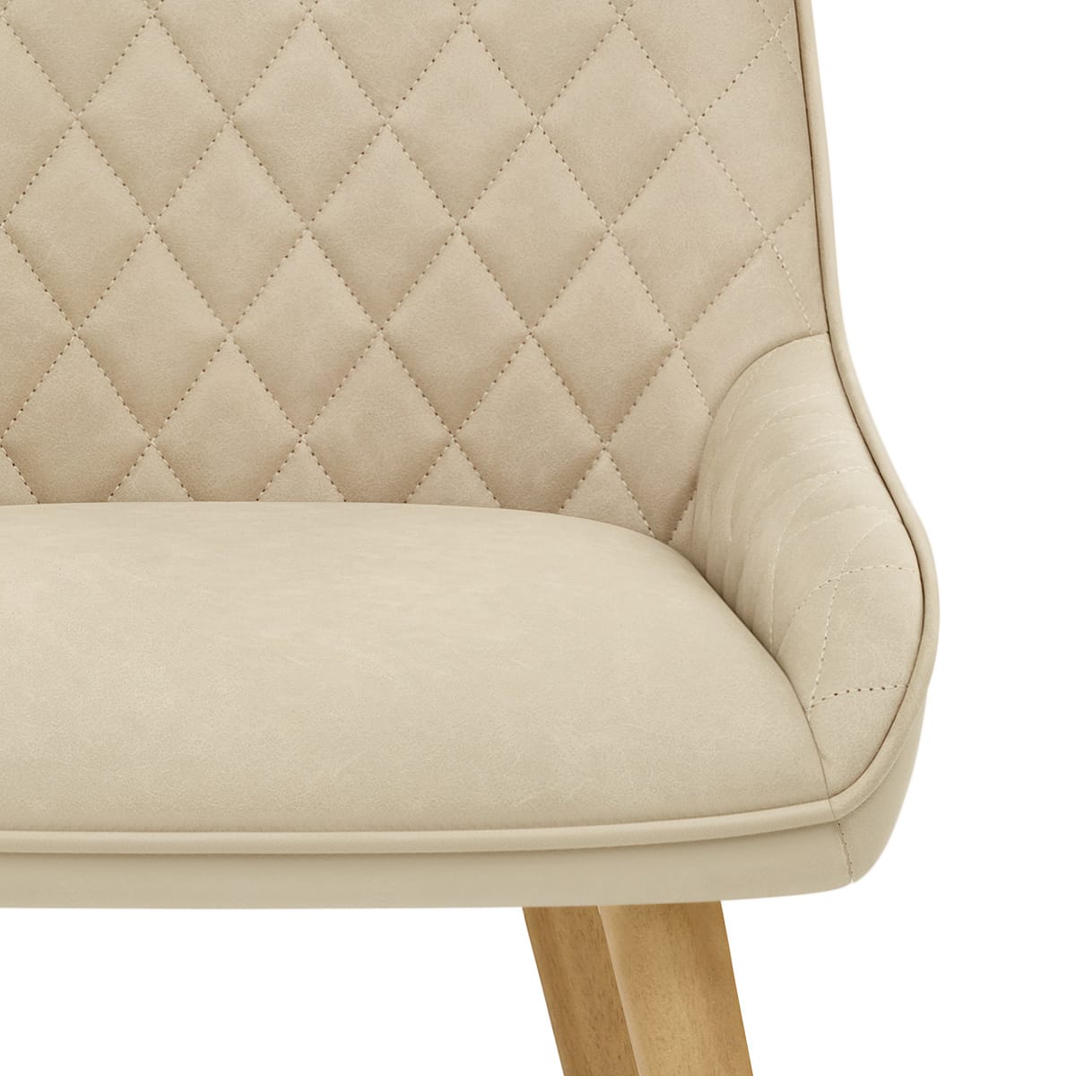 Sedia da Pranzo Ecopelle Legno - Azure Crema