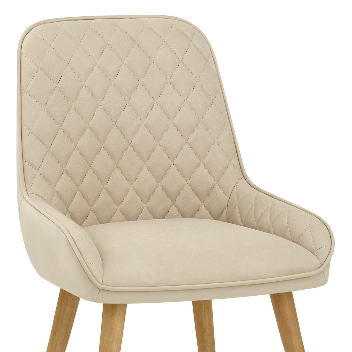 Sedia da Pranzo Ecopelle Legno - Azure Crema