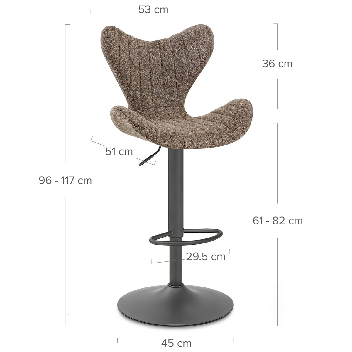 Stoff Barhocker - BB Swivel Braun
