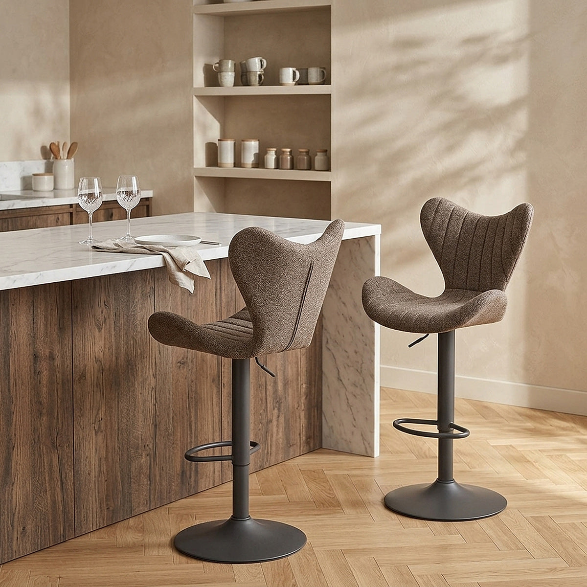 Stoff Barhocker - BB Swivel Braun
