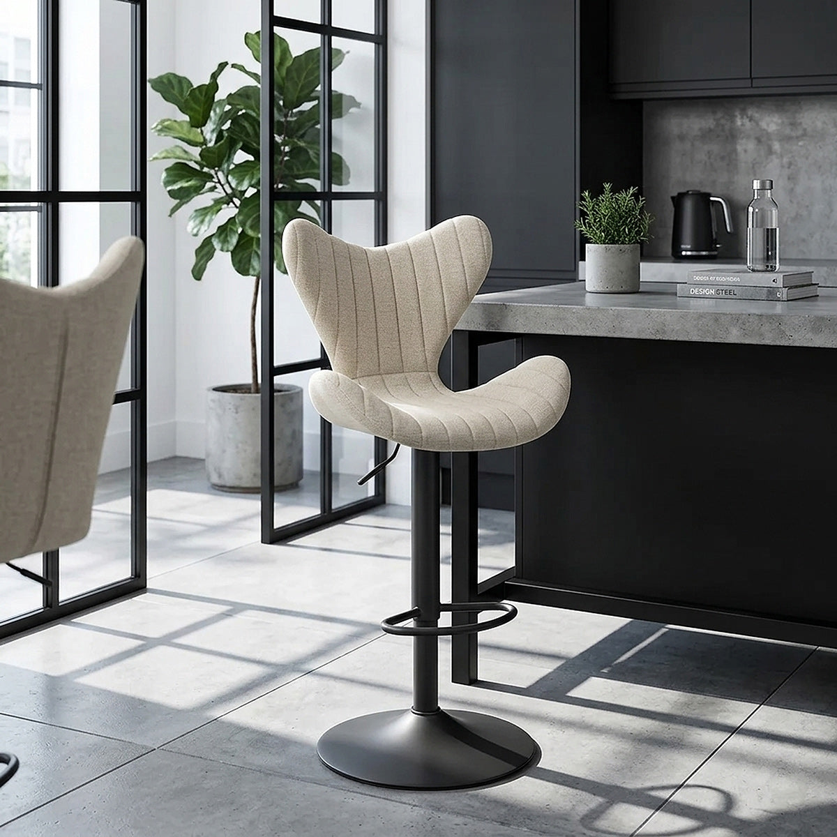 Stoff Barhocker - BB Swivel Beige