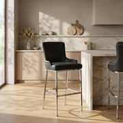 Kunstleder Barhocker Chrom - Bliss Schwarz