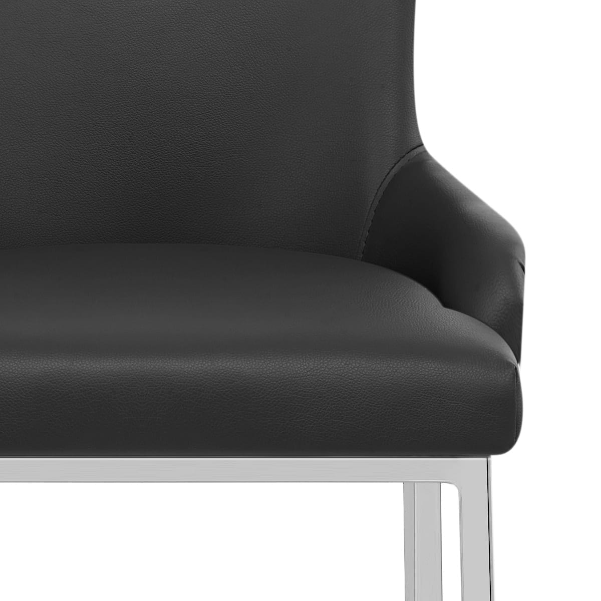 Kunstleder Barhocker Chrom - Bliss Schwarz