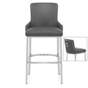 Kunstleder Barhocker Chrom - Bliss Grau