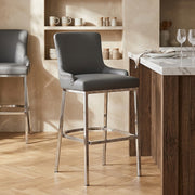 Kunstleder Barhocker Chrom - Bliss Grau