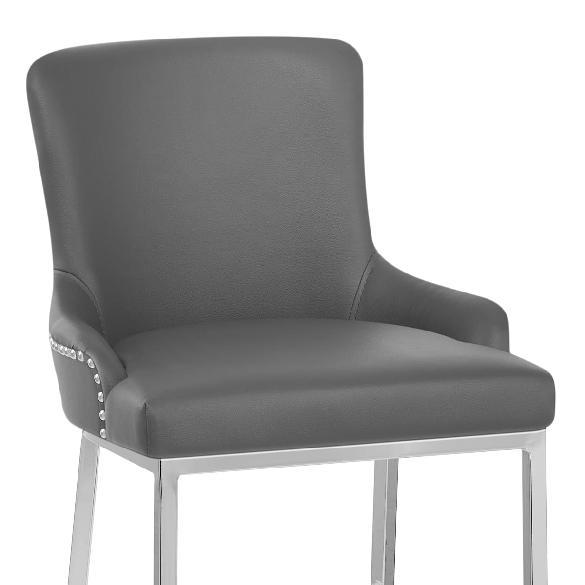 Kunstleder Barhocker Chrom - Bliss Grau