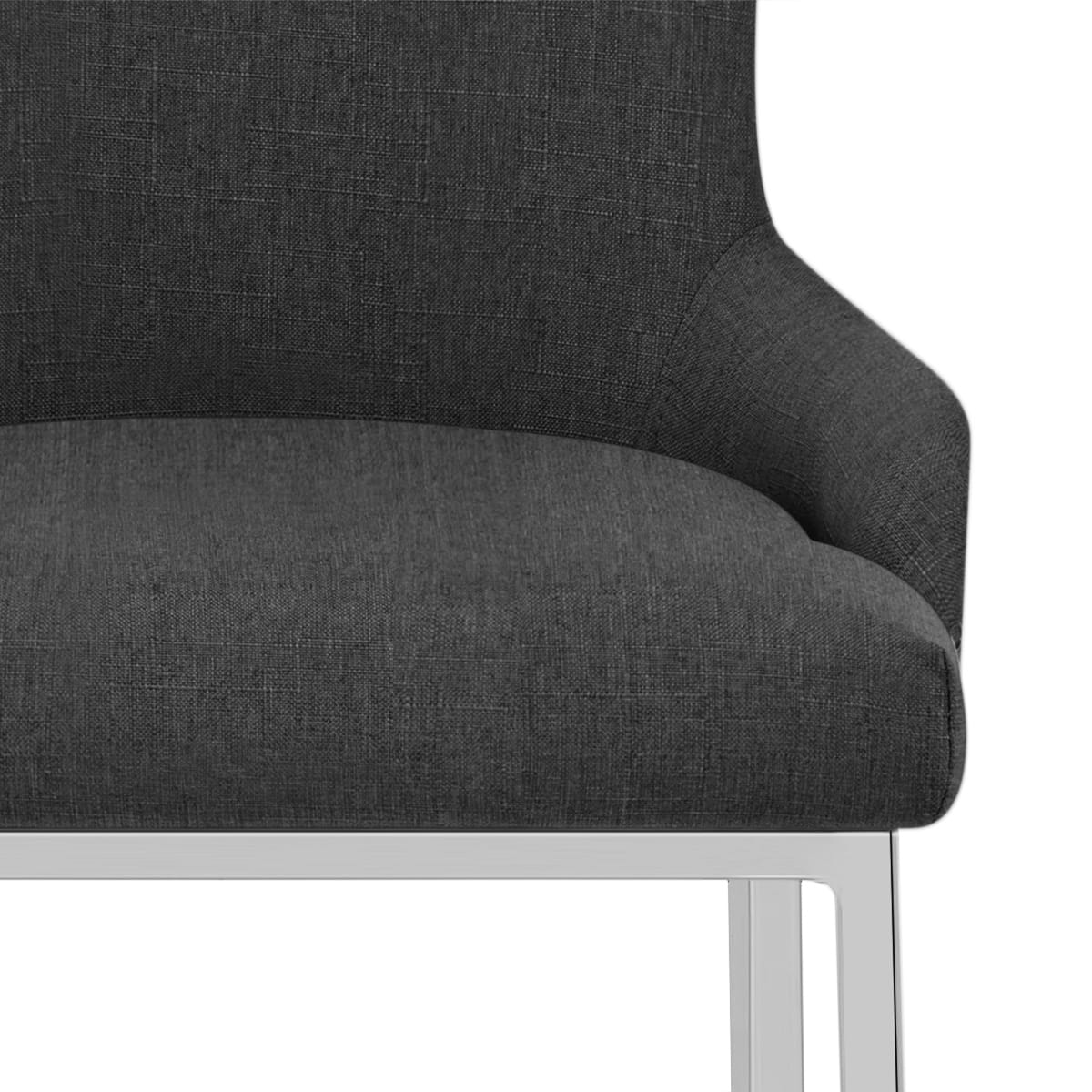 Sgabello Tessuto Cromato - Blush Grigio scuro