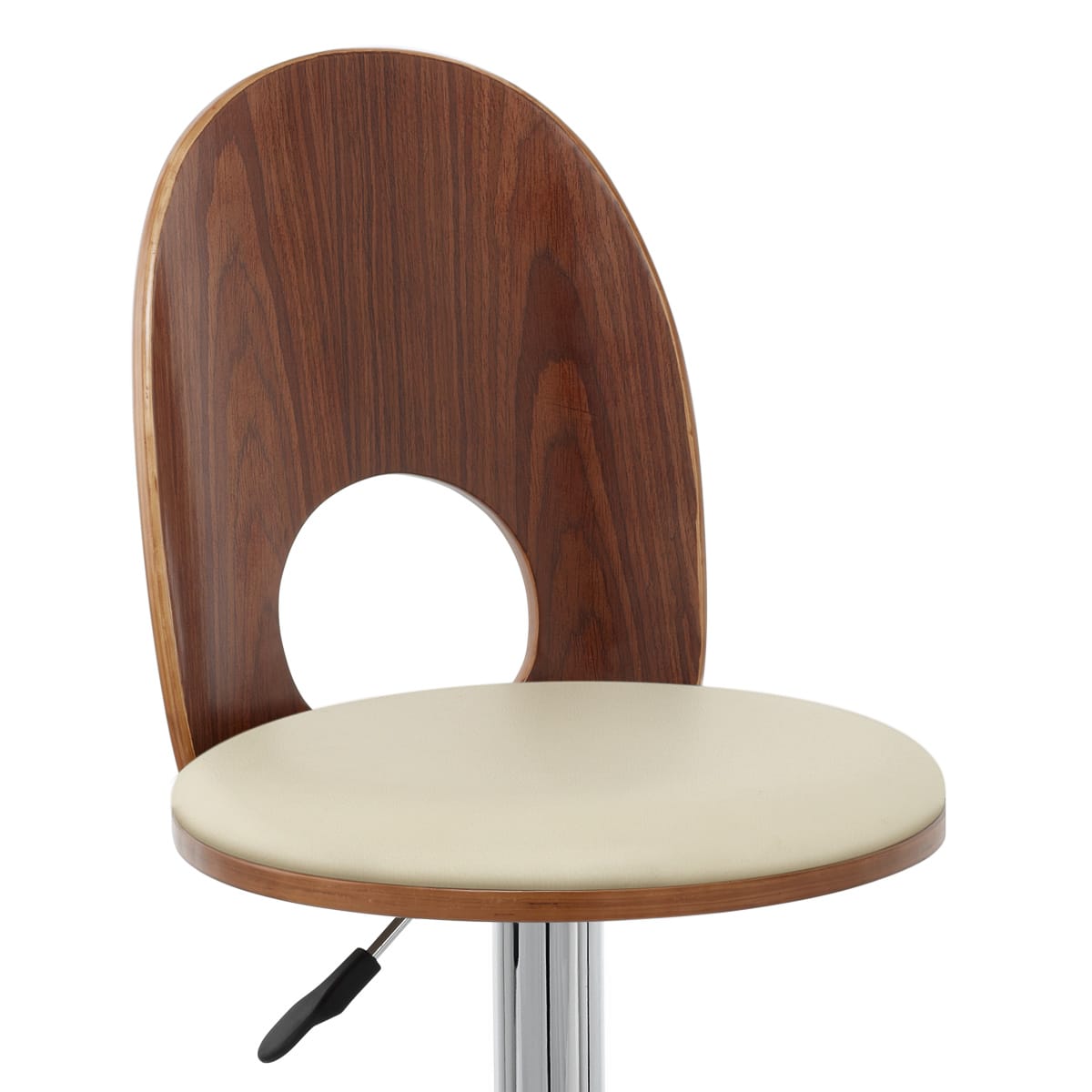 Kunstleder Holzbarhocker Chrom - Bolero Beige