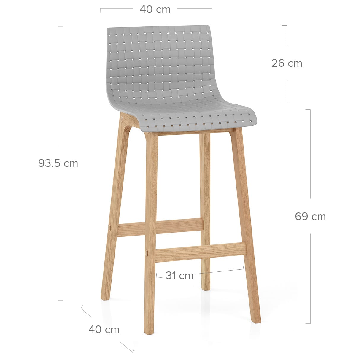 Barhocker Eiche - Bondi Grau