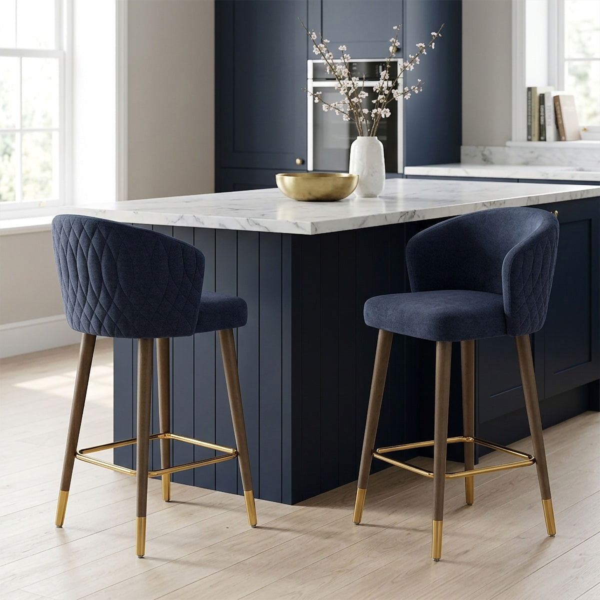 Barhocker Stoff - Boston Blau