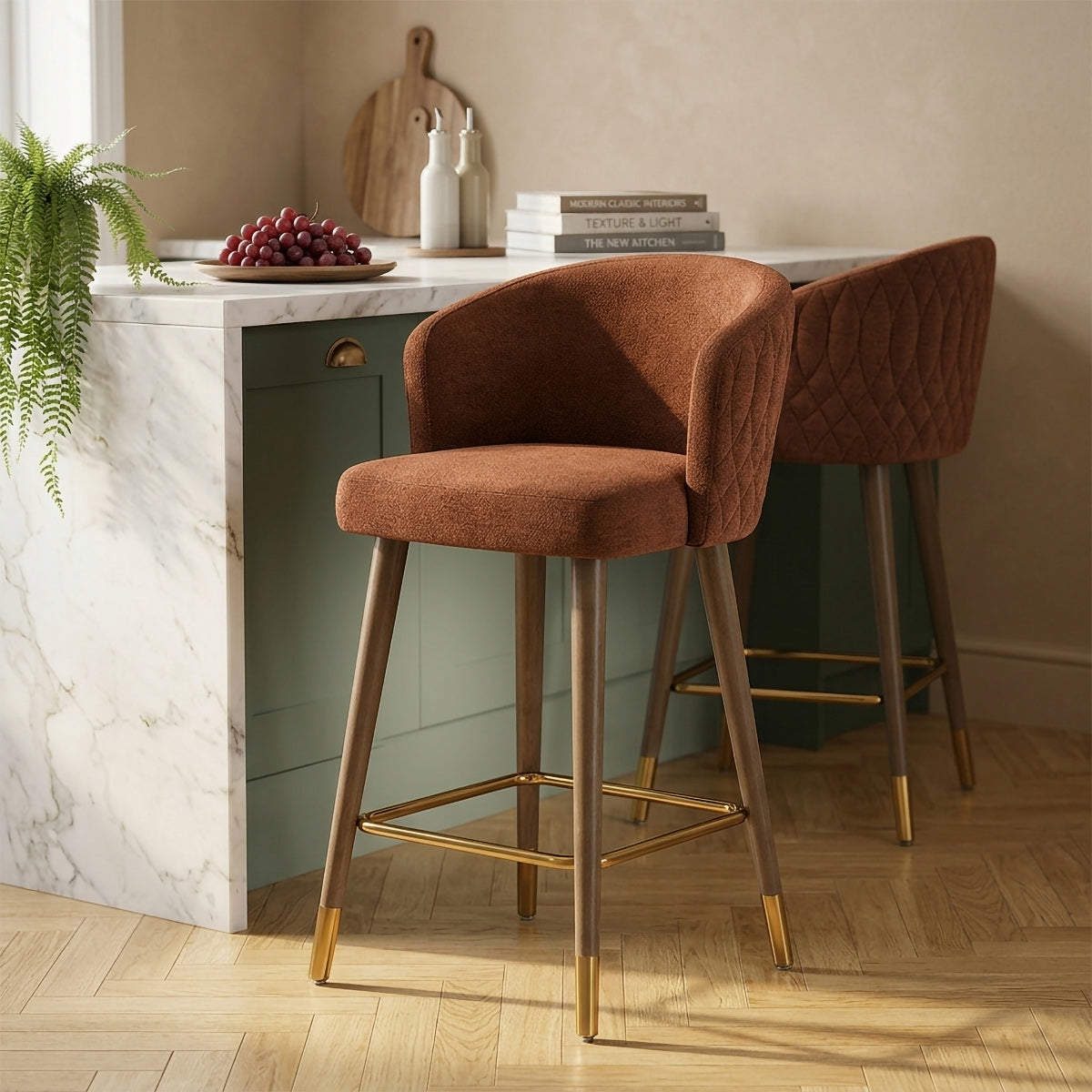 Barhocker Stoff - Boston Rostrot