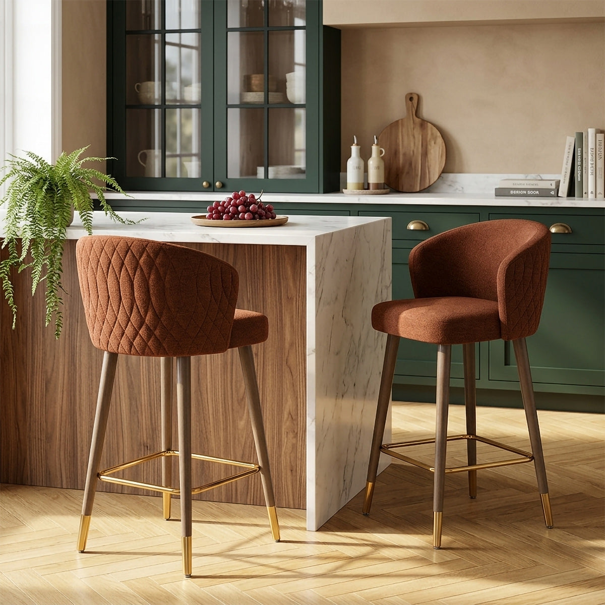 Barhocker Stoff - Boston Rostrot