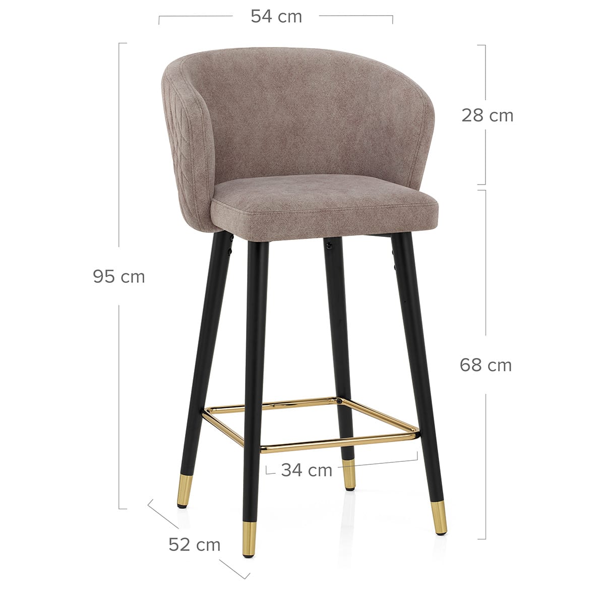 Barhocker Stoff - Boston Braungrau