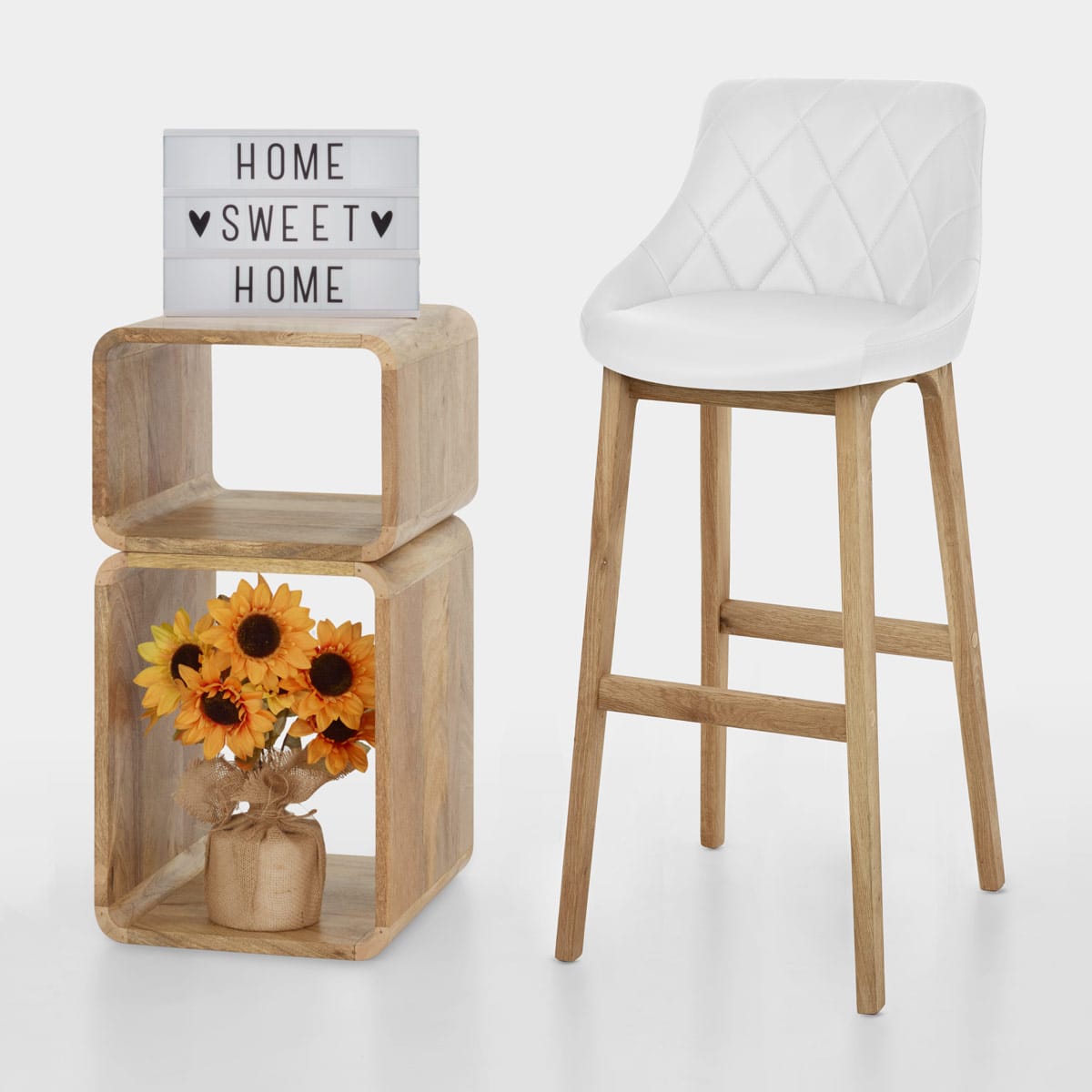 Sgabello Ecopelle - Breeze Bianco