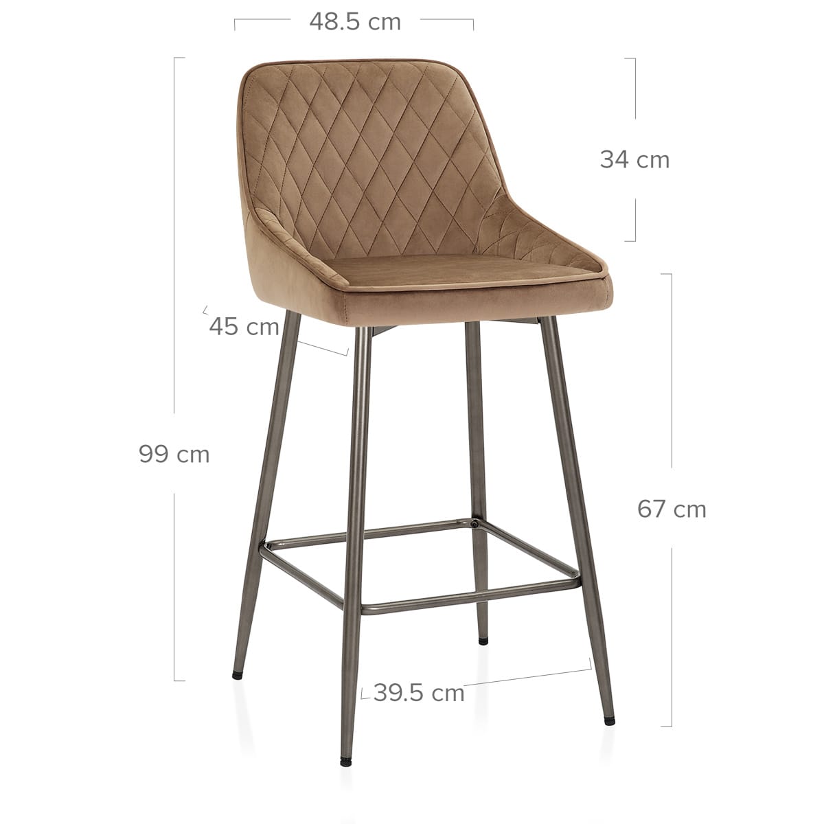 Sgabello Velluto - Brisbane Marrone