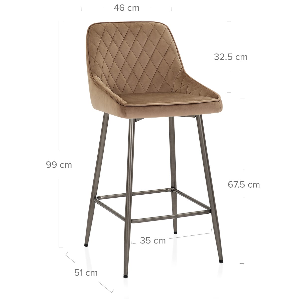 Sgabello Velluto - Brisbane Marrone