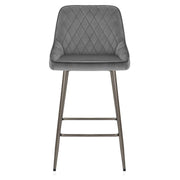 Sgabello Velluto - Brisbane Grigio