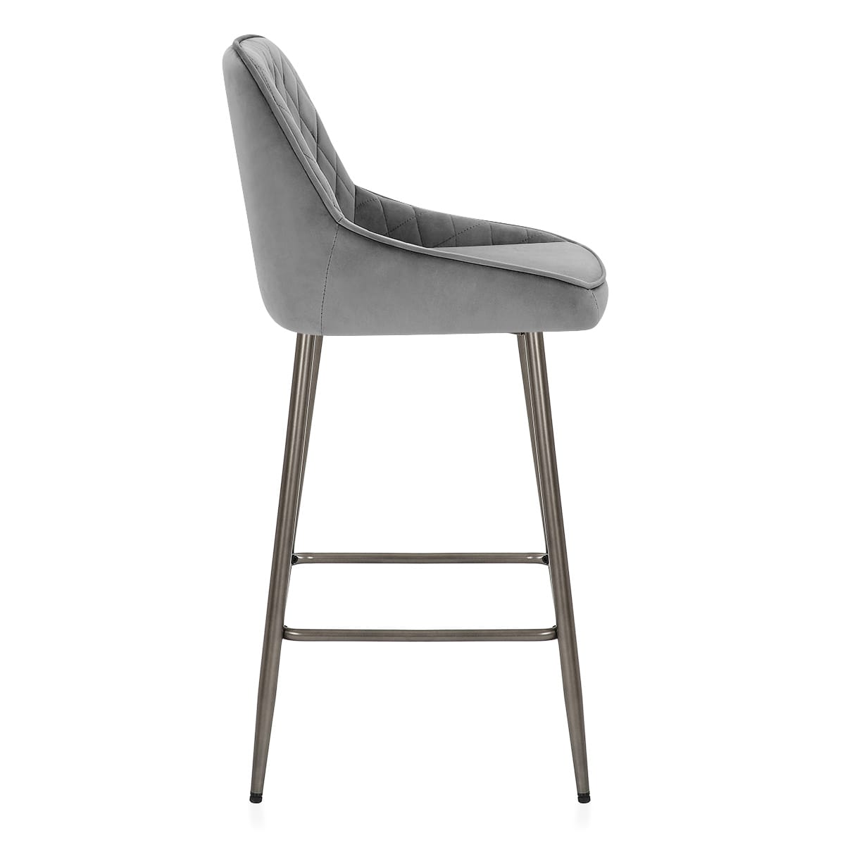 Sgabello Velluto - Brisbane Grigio
