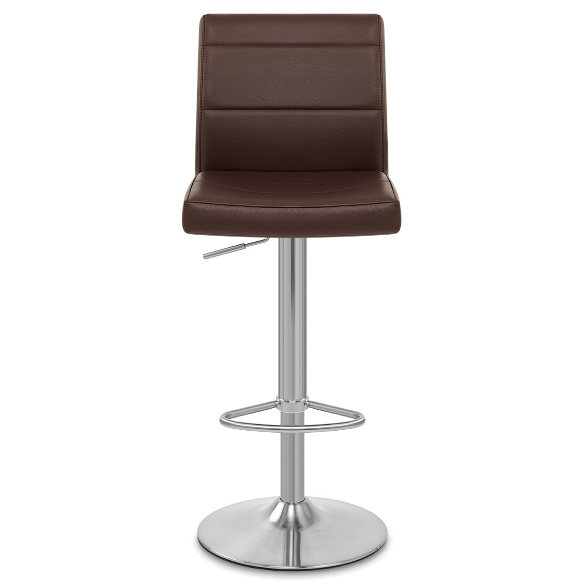 Sgabello Ecopelle Cromo Satinato - Breakfast Marrone