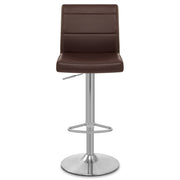 Sgabello Ecopelle Cromo Satinato - Breakfast Marrone