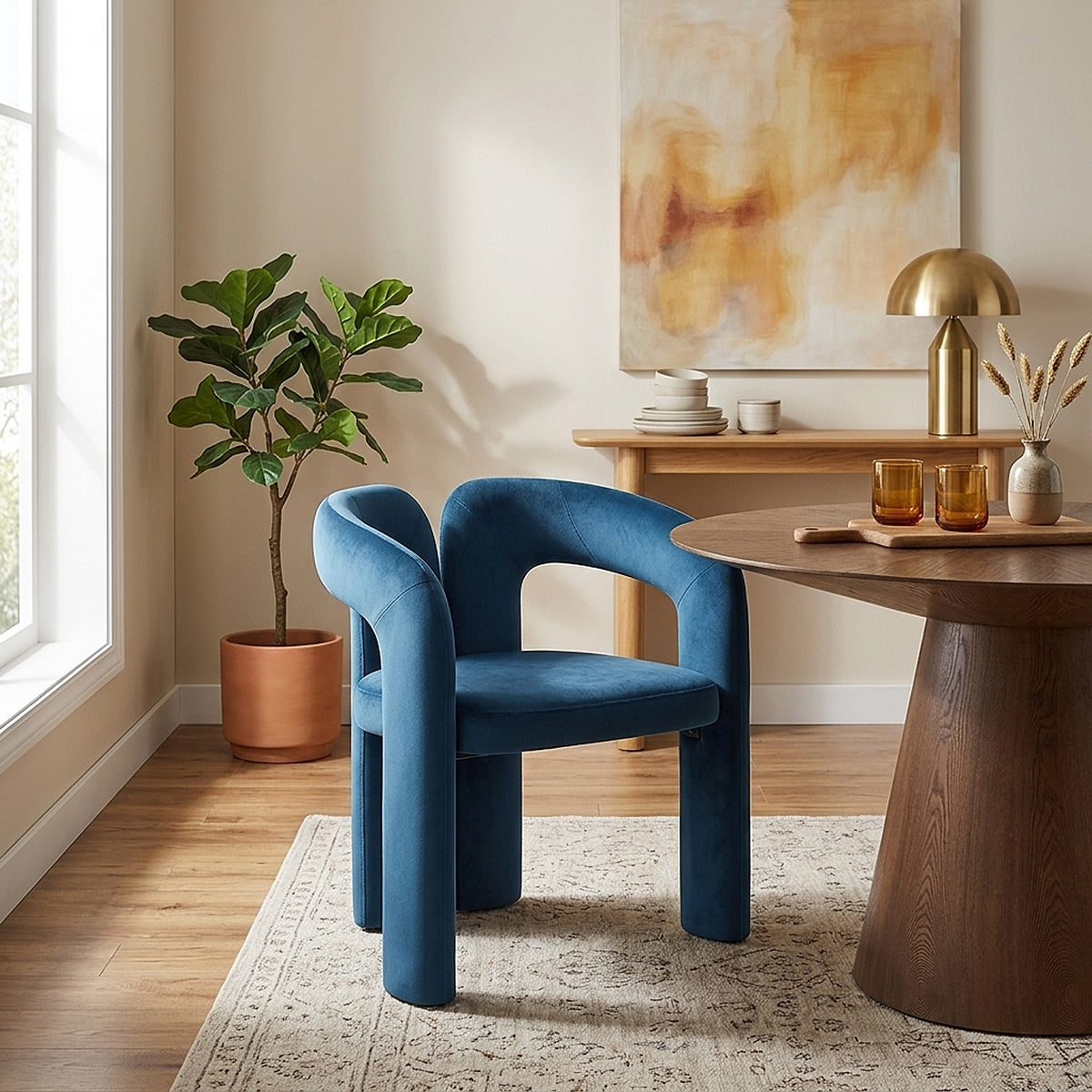 Samt Stuhl - Bubble Blau